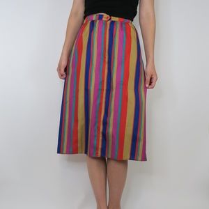 Vintage 70s Exclusive of Ornamentation Vertical Striped Pencil Skirt
